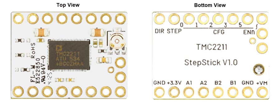 Mechanical Drawing - Analog Devices / Maxim Integrated TMC2211STEPSTICK Evaluation Board