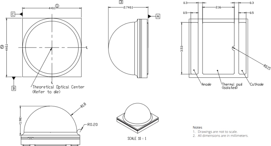 Mechanical Drawing - Lumileds LUXEON V High Power LEDs