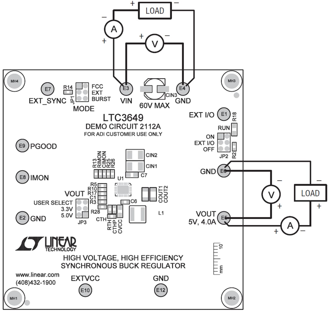 Application Circuit Diagram - Analog Devices Inc. LTC3649 Demo Board DC2112A