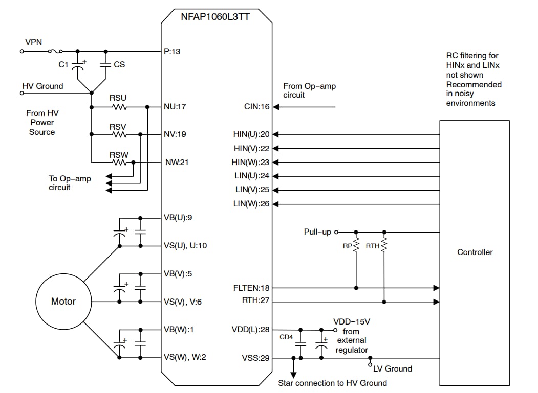 Schematic - onsemi NFAx 600V Intelligent Power Modules (IPM)