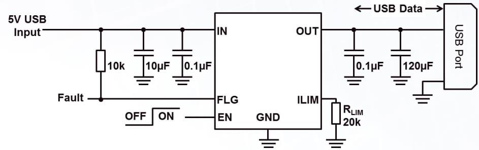 Application Circuit Diagram - Diodes Incorporated AP22652/3 Current Limited Power Switches Application Circuit Diagram - Diodes Incorporated AP22652/3 Current Limited Power Switches