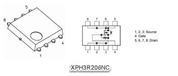 Schematic - Toshiba Automotive XPHx06NC Silicon N-Channel MOSFETs