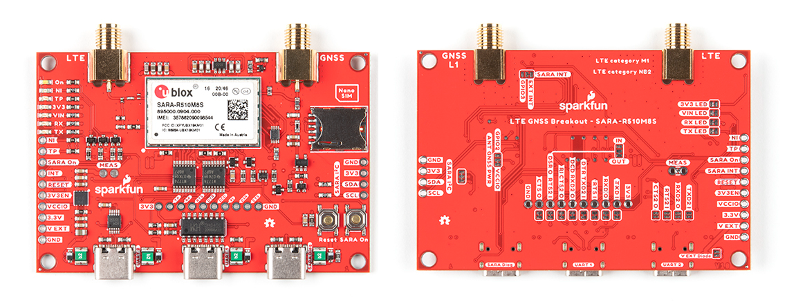 SparkFun LTE GNSS SARA-R5 Breakout Board