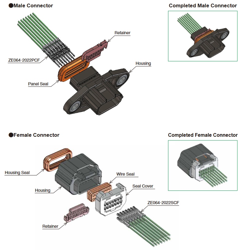 Hirose Electric ZE064W Small Waterproof Automotive Connectors Hirose Electric ZE064W Small Waterproof Automotive Connectors