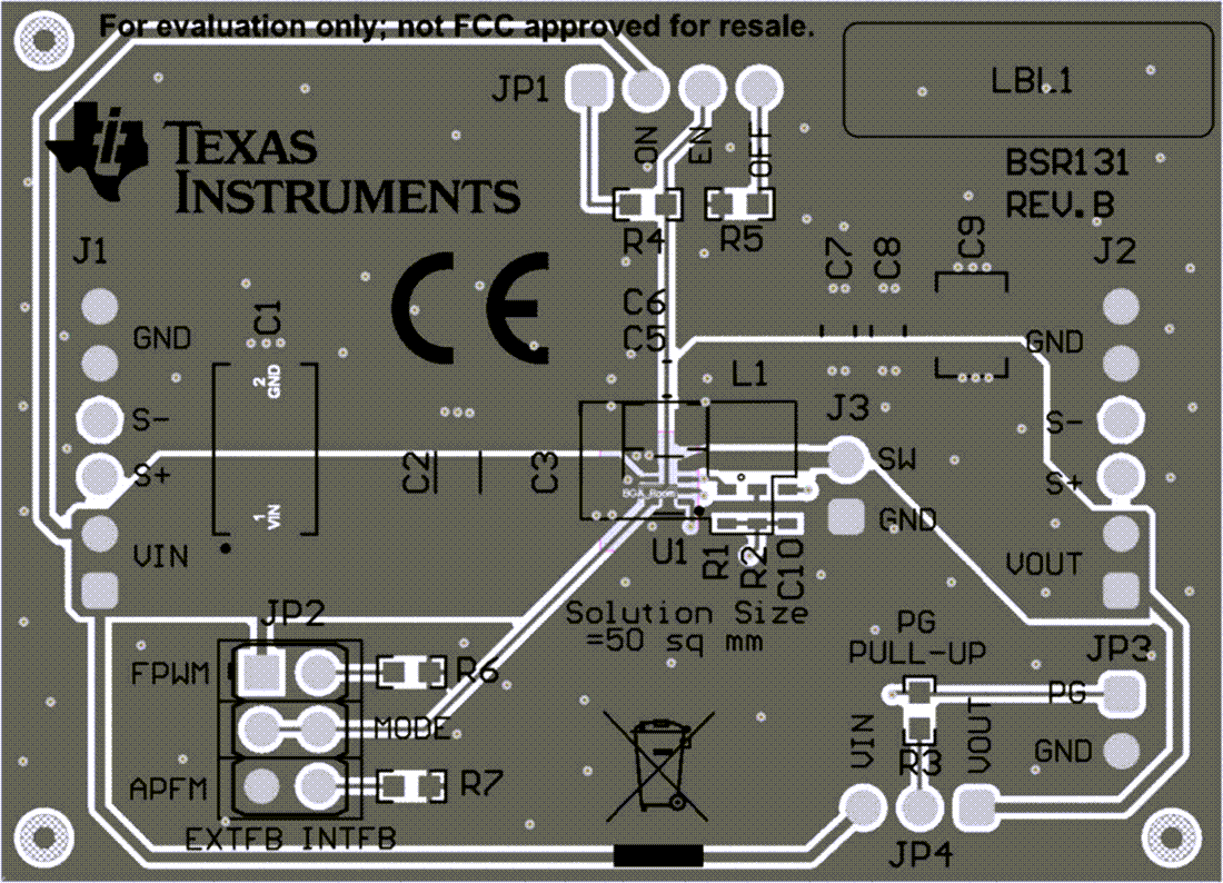 Mechanical Drawing - Texas Instruments TPS629210EVM Converter Evaluation Module