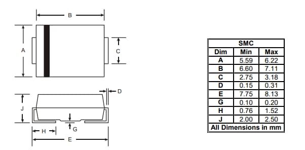 Diodes Incorporated S8MCQ Surface Mount Glass Passivated Rectifier