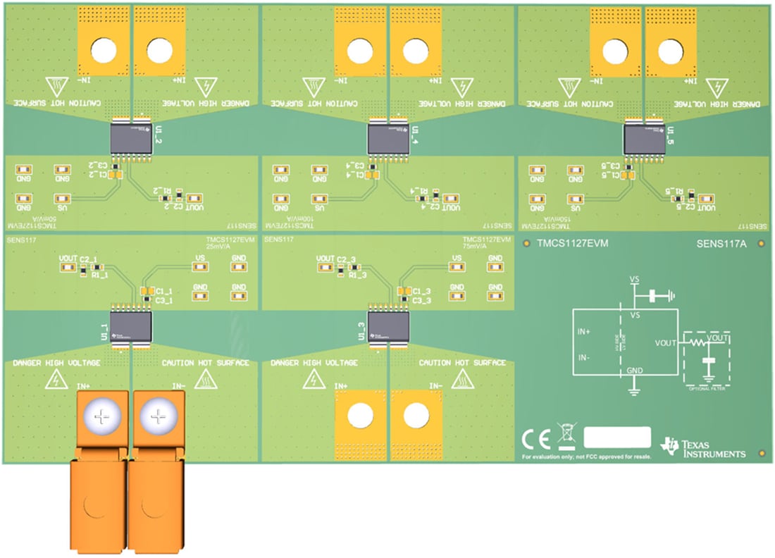 Mechanical Drawing - Texas Instruments TMCS1127xEVM Sensor Evaluation Modules (EVMs)