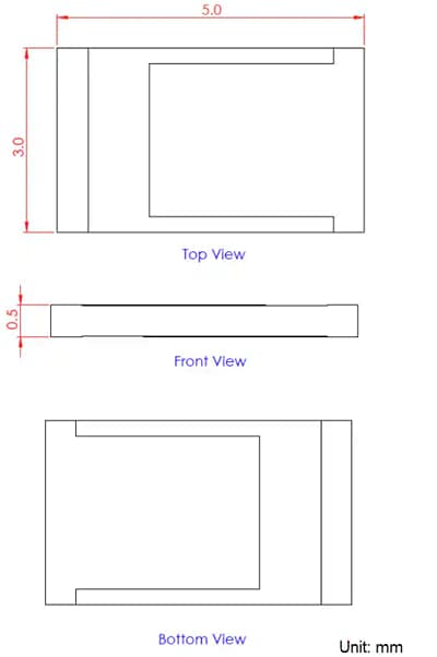Mechanical Drawing - Taoglas NLA.01 Ceramic Substrate Loop Antenna