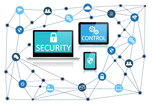Illustration of the benefits of the online security against malware. Utilities of an antivirus that can protect your system from malware harm.