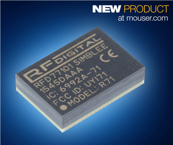Mouser Now Shipping RF Digital’s Simblee BLE Series