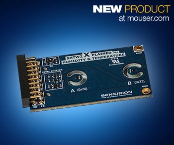 Mouser Now Offering Sensirion's SHTW2 RH and Temp Extension Board for SAMD20 Xplained Pro