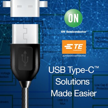 Mouser Announces New USB Type-C Solution Page, Featuring Versatile Products from ON Semiconductor and TE Connectivity